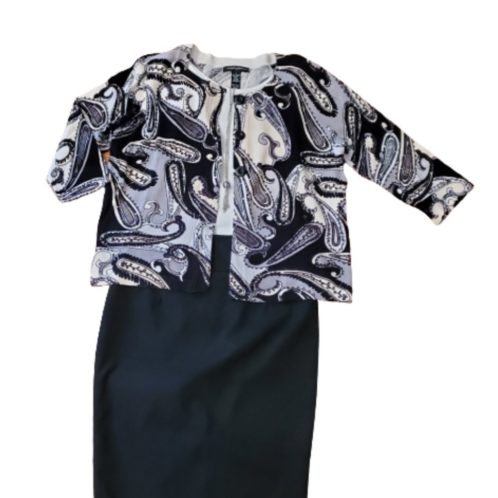 Designers Originals 3 Button Paisley Cardigan